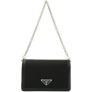 Prada black leather bag chain strap